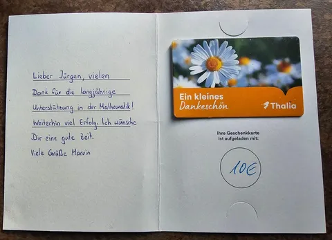 EIne Dankeschön Karte mit Gutschein